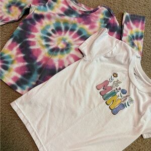 Garanimals Tie-Dye and White Graphic Long Sleeve Shirt Set